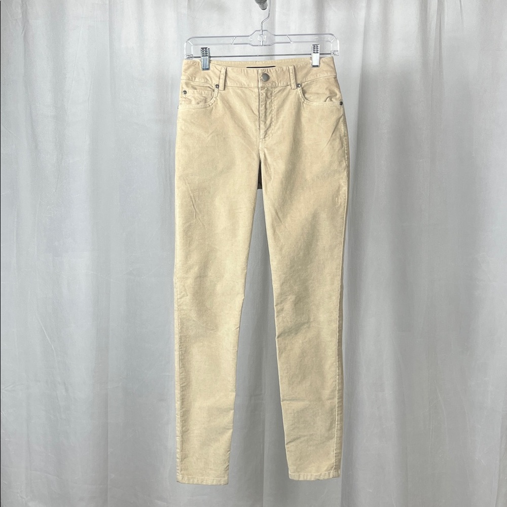 Peruvian Connection Zoe Velveteen Jeans in Parchment. - Picture 2 of 8